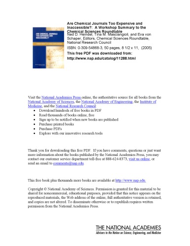 Are Chemical Journals Too Expensive And Inaccessible3f Nrc National Research Council