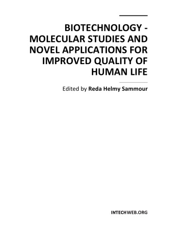 Biotechnology Molec Studies Novel Apps For Imprvd Qual Of Human Life R Sammour