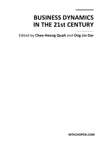 Business Dynamics In The 21st Century C Quah Et Al