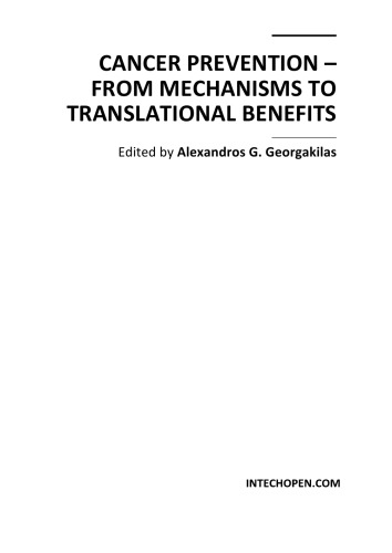 Cancer Prevention From Mechs To Translational Benefits A Georgakilas
