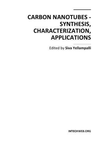 Carbon Nanotubes Synthesis Characterizatiion Applications S Yellampalli