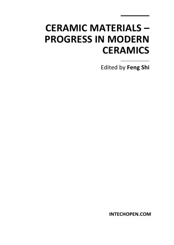 Ceramic Materials Progress In Modern Ceramics F Shi