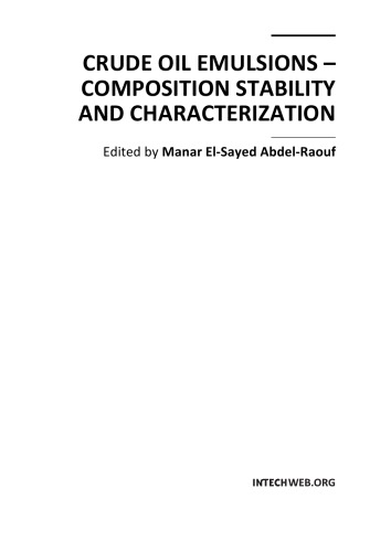 Crude Oil Emulsions Composition Stability Characterization M Abdelraouf