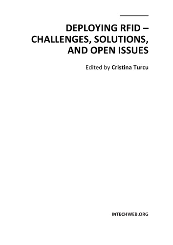 Deploying Rfid Challenges Solutions And Open Issues C Turcu