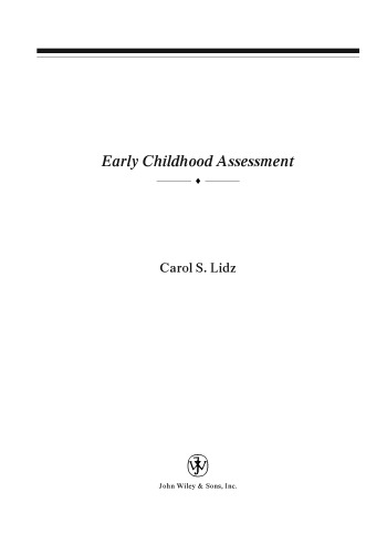 Early Childhood Assessment C Lidz