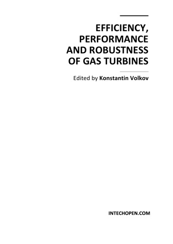 Efficiency Performance And Robustness Of Gas Turbines K Volkov