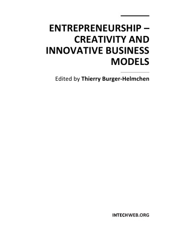 Entrepreneurship Creativity And Innov Bus Mdls T Burgerhelmchen