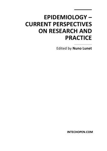 Epidemiology Current Perspectives On Research Practice N Lunet