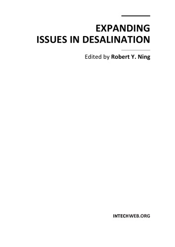 Expanding Issues In Desalination R Ning