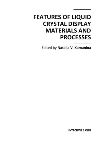 Features Of Liquid Crystal Display Mtls And Procs N Kamanina
