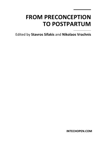 From Preconception To Postpartum S Sifakis N Vrachnis