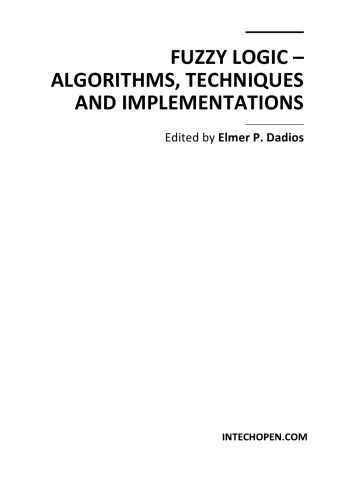 Fuzzy Logic Algorithms Techniques And Implementations E Dadios