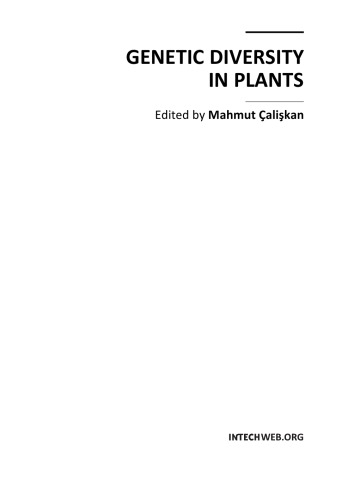 Genetic Diversity In Plants M Caliskan