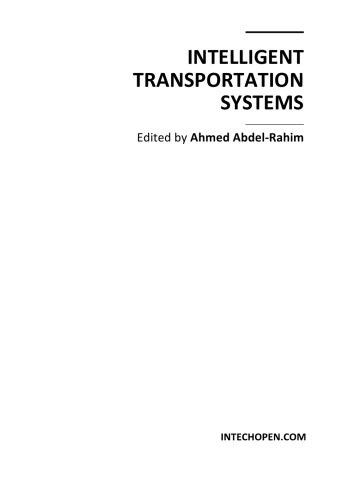 Intelligent Transportation Systems A Abdelrahim