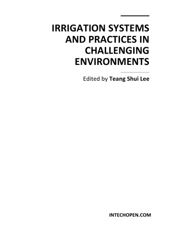 Irrigation Systems And Practices In Challenging Environments T Lee