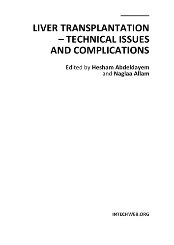 Liver Transplantation Tech Issues Complications H Abdeldayem