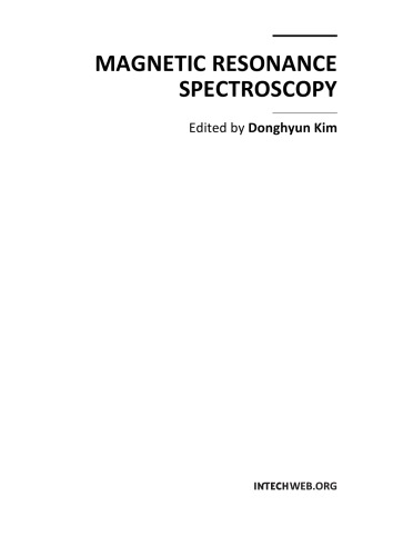 Magnetic Resonance Spectroscopy Biomed Applns D Kim