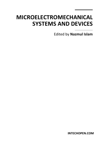 Microelectromechanical Systems And Devices N Islam