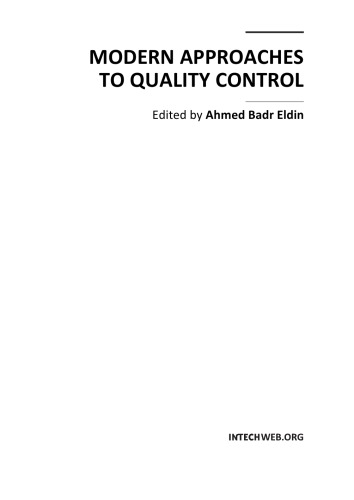 Modern Approaches To Quality Control A Eldin