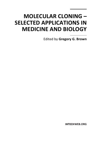Molecular Cloning Selected Applns In Medicine And Biology G Brown