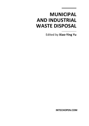 Municipal And Industrial Waste Disposal X Yu