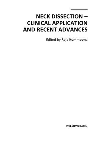 Neck Dissection Clinical Appln Recent Advs R Kummoona