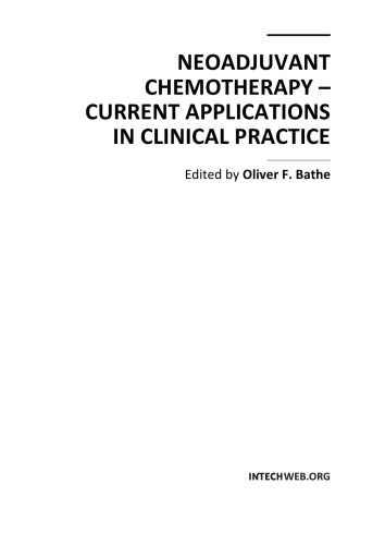 Neoadjuvant Chemotherapy Curr Applns In Clin Pract O Bathe