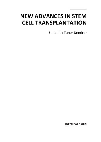 New Advances In Stem Cell Transplantation T Demirer