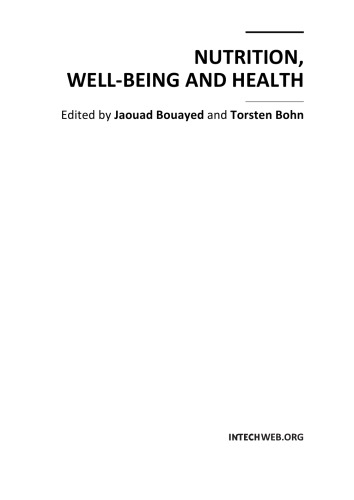 Nutrition Wellbeing And Health J Bouayed T Bohn