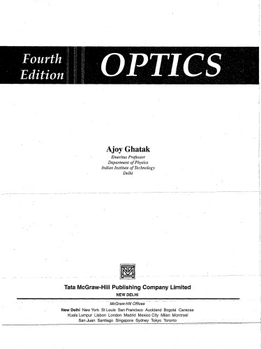 Optics 4th Ed A Ghatak