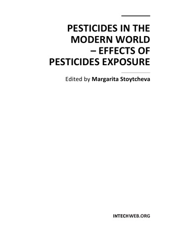 Pesticides In The Modern World Effects Of Pesticides Exposure M Stoytcheva