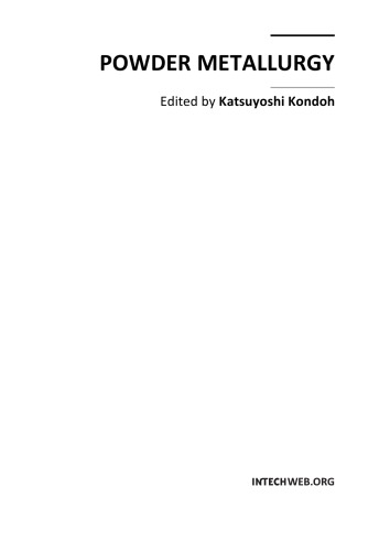 Powder Metallurgy K Kondoh