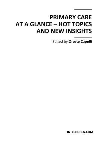 Primary Care At A Glance Hot Topics New Insights O Capelli