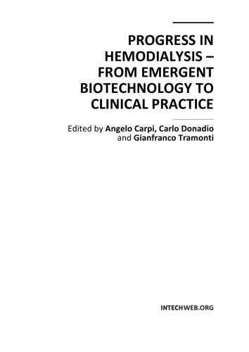 Progress In Hemodialysis A Carpi Et Al