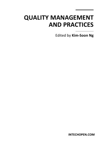 Quality Management And Practices K Ng