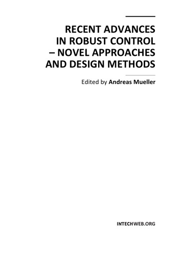Recent Advs In Robust Ctl Novel Apprs Design Methods A Mueller