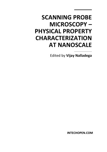 Scanning Probe Microscopy Phys Prop Char At Nanoscale V Nalladega