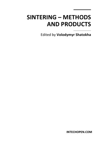 Sintering Methods And Products V Shatokha