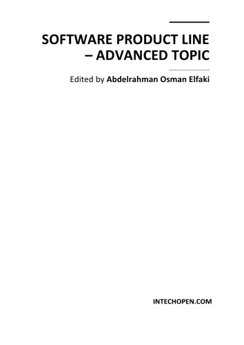 Software Product Line Advanced Topic A Elfaki