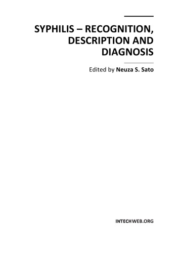 Syphilis Recognition Description And Diagnosis N Sato