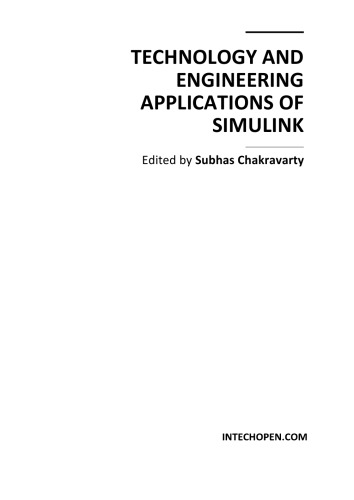 Technology And Engineering Applns Of Simulink S Chakravarty