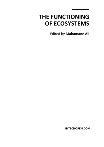 The Functioning Of Ecosystems M Ali