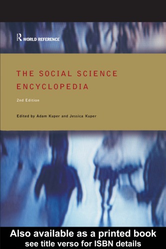 The Social Science Encyclopedia 2nd Ed A Kuper J Kuper
