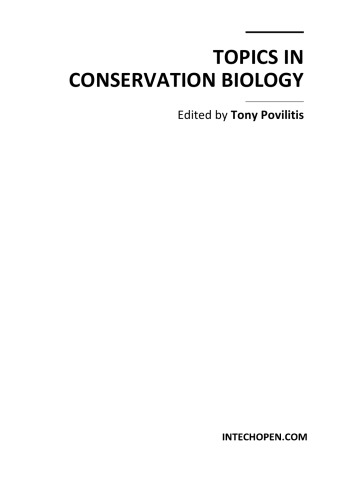 Topics In Conservation Biology T Povilitis