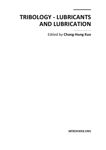 Tribology Lubricants And Lubrication C Kuo