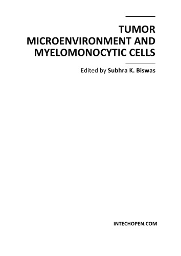 Tumor Microenvironment And Myelomonocytic Cells S Biswas
