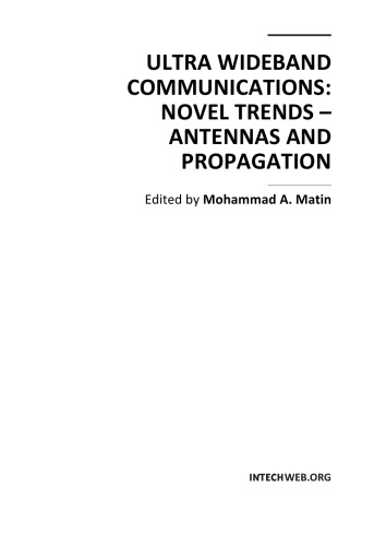 Ultra Wideband Communications Novel Trends Antennas And Propagation M Matin