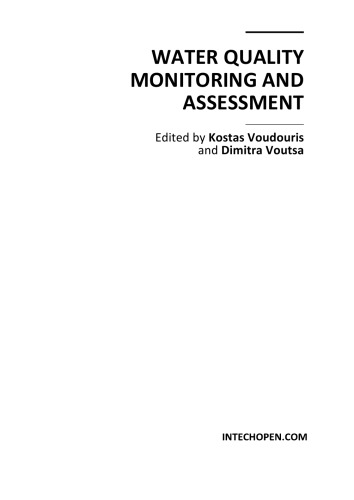 Water Quality Monitoring And Assessment K Voudouris D Voutsa