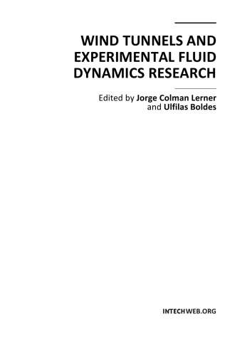 Wind Tunnels And Experimental Fluid Dynamics Research J Lerner