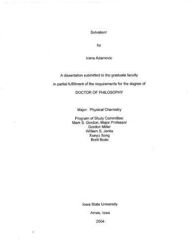 Solvation A D Buckingham M C R Symons Royal Society Of Chemistry Great Britain Faraday Division